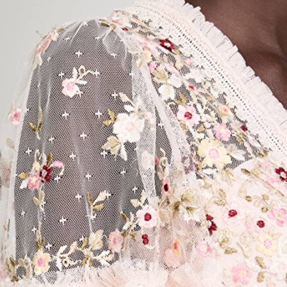 Needle & Thread Aramita Floral Lace Tulle Midi Dress (designer) size 4 US - Picture 15 of 16